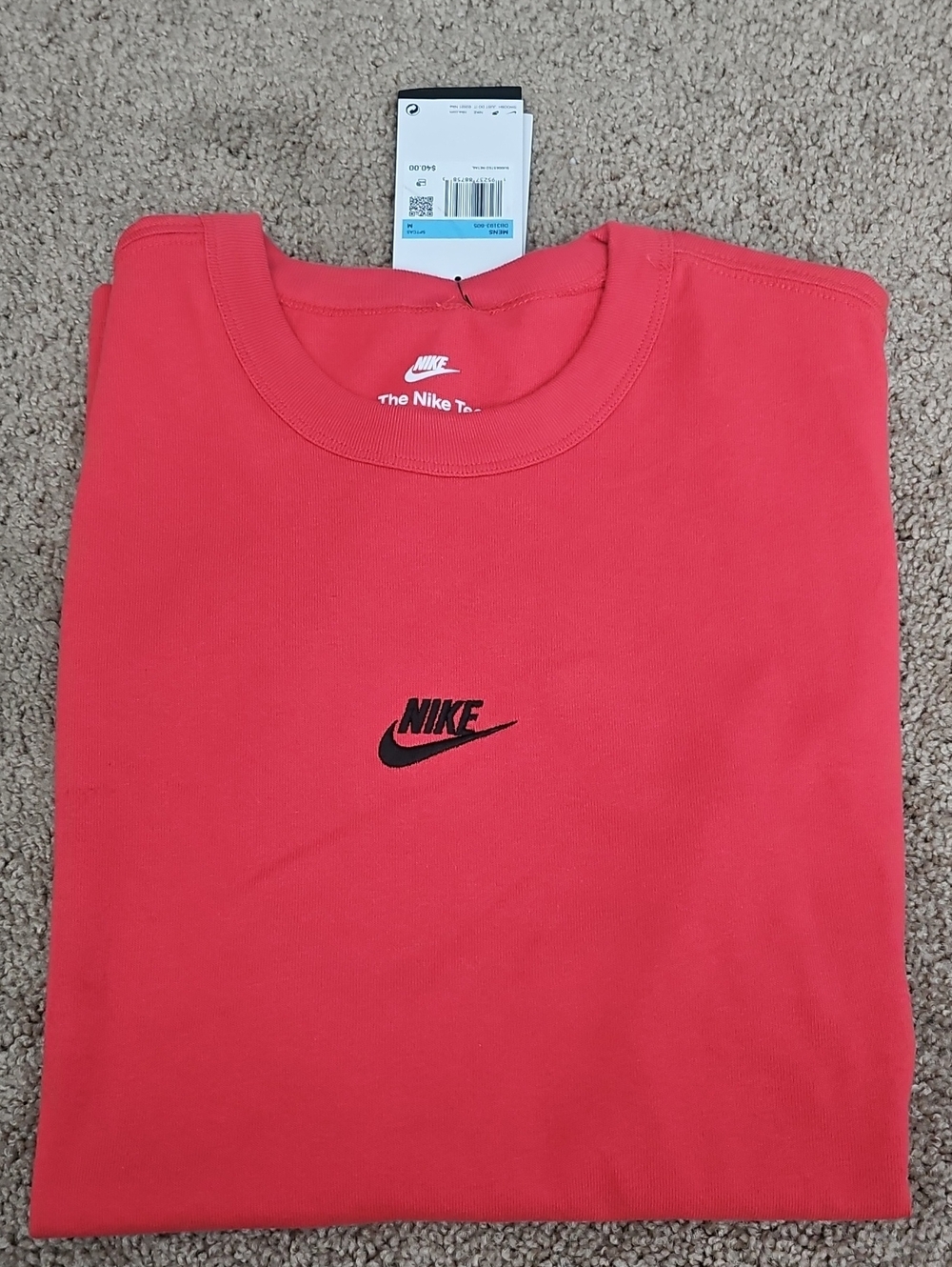 Nike Kids Red Short Sleeve Tee with Black Logo